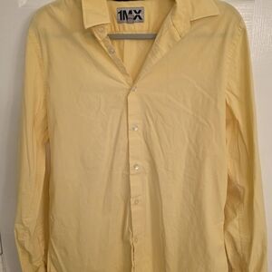 Express Men's Light Yellow Dress Shirt